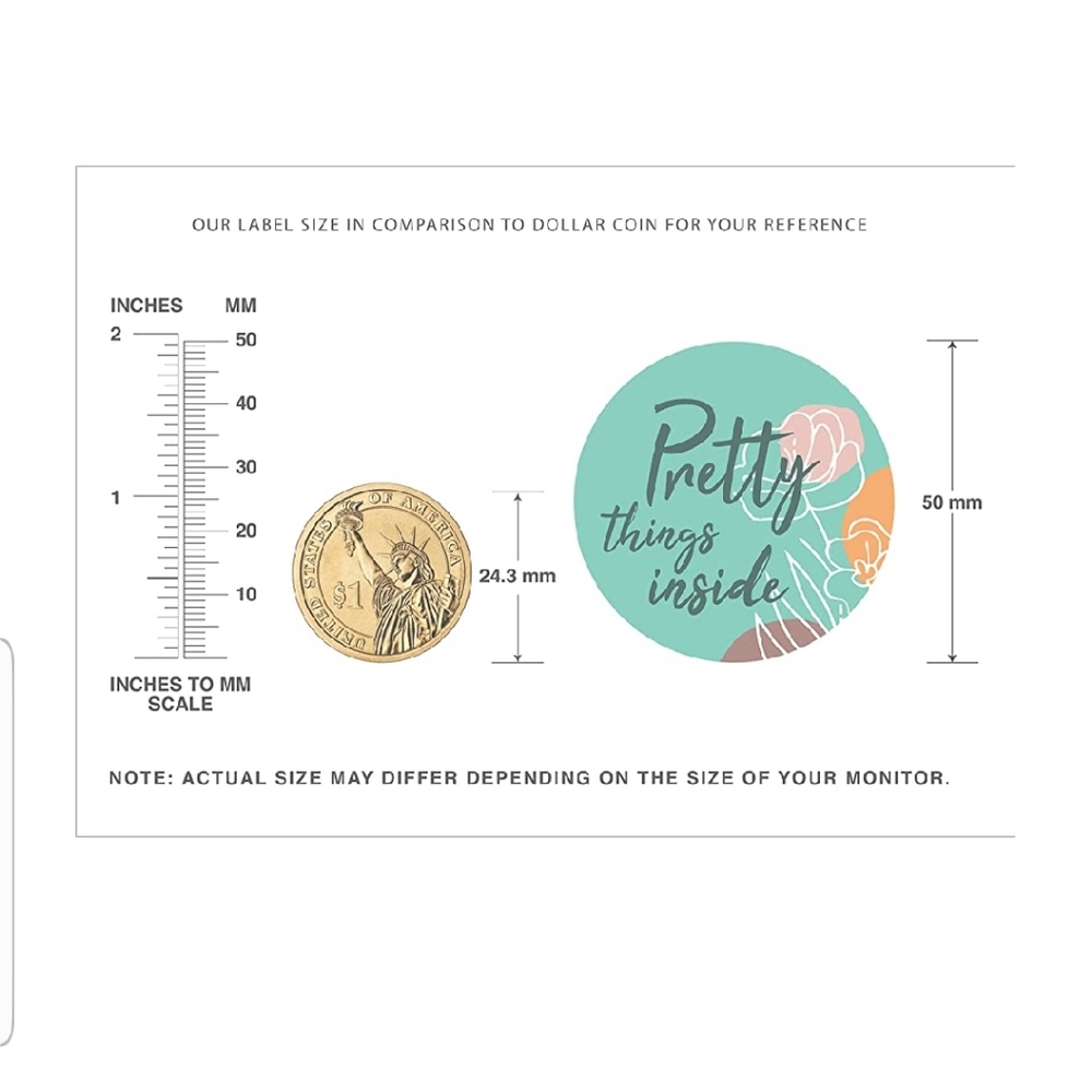 50 2" Pretty Things Inside Sticker … - Picture 7 of 9